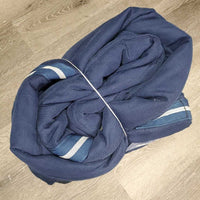 Hvy Stable Blanket *gc, clean, missing tail & ring, mnr holes, unstitched, snags, repairs, rubs, threads, faded
