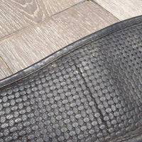 Neoprene Short - Dressage Girth, 2x Els *gc/fair, clean & residue, torn/unstitched keepers, stretched els, frays, hairy seams, cracked lining
