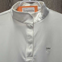 SS Show Shirt, 1/4 Snap Up, Snap Collar, hvy mesh sides *vgc, clean, mnr rubs & stains, older
