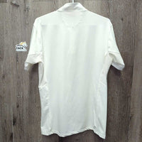 SS Show Shirt, 1/4 Snap Up, Snap Collar, hvy mesh sides *vgc, clean, mnr rubs & stains, older
