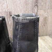 Paddock Boots, zips, older, clean, dents, scratches, inside folded insole & rubs, elastic rubs, stiff zip
