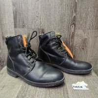 Winter Fleece Lined Paddock Boots, back zips & laces *vgc, clean, mnr residue
