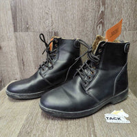 Winter Fleece Lined Paddock Boots, back zips & laces *vgc, clean, mnr residue
