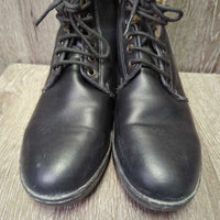 Winter Fleece Lined Paddock Boots, back zips & laces *vgc, clean, mnr residue
