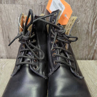 Winter Fleece Lined Paddock Boots, back zips & laces *vgc, clean, mnr residue
