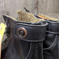 Winter Fleece Lined Paddock Boots, back zips & laces *vgc, clean, mnr residue
