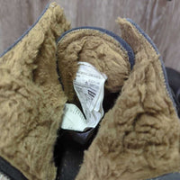 Winter Fleece Lined Paddock Boots, back zips & laces *vgc, clean, mnr residue
