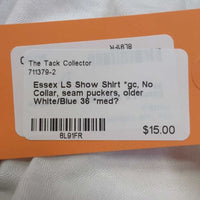 LS Show Shirt *gc, No Collar, seam puckers, older
