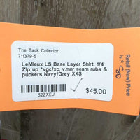 LS Base Layer Shirt, 1/4 Zip up *vgc/xc, v.mnr seam rubs & puckers
