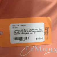 LS Base Layer Shirt, 1/4 Zip up *vgc/xc, v.mnr seam rubs & puckers
