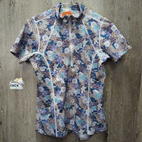 SS Light Shirt, 1/2 Zip Up *gc, seam rubs/fray, older?
