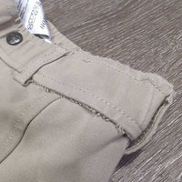 JUNIORS EuroSeat Breeches *gc/fair, seat & leg stains, unstitched waist, inner threads & curled waist, v.puckered
