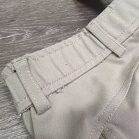 JUNIORS EuroSeat Breeches *gc/fair, seat & leg stains, unstitched waist, inner threads & curled waist, v.puckered
