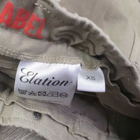 JUNIORS EuroSeat Breeches *gc/fair, seat & leg stains, unstitched waist, inner threads & curled waist, v.puckered

