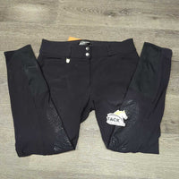 Hvy Euroseat Breeches *gc, faded, seam puckers, seat rubs & pilly legs & knee stickies, older, curled inner waist
