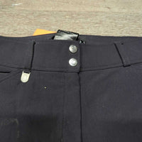 Hvy Euroseat Breeches *gc, faded, seam puckers, seat rubs & pilly legs & knee stickies, older, curled inner waist
