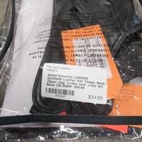 JUNIORS Synthetic Leather Half Chaps, Back Zipper, bag *xc/like new, v.mnr dirt
