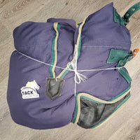 Hvy Winter Blanket, 2 legs *gc, 0 wpf, hair, dirt, mnr repairs, lining tears , threads, stains, snags, film
