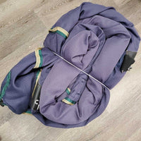Hvy Winter Blanket, 2 legs *gc, 0 wpf, hair, dirt, mnr repairs, lining tears , threads, stains, snags, film
