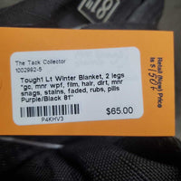 Lt Winter Blanket, 2 legs *gc, mnr wpf, film, hair, dirt, mnr snags, stains, faded, rubs, pills
