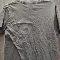 SS Cotton Shirt "Trust your Neighbor" *gc, faded, rubs, pills
