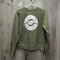 Hvy Sweatshirt "Eau Claire Distillery" *xc, mnr hairy & faded edges

