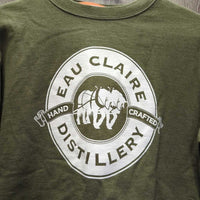 Hvy Sweatshirt "Eau Claire Distillery" *xc, mnr hairy & faded edges
