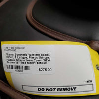 Synthetic Western Saddle, Cinch, 2 Latigos, Plastic Stirrups, Hobble Straps, Horn Cover *NEW
