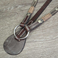Narrow Breastcollar, Rawhide, Tooled Silver, ALL Screws *vgc/gc, clean & residue, rubs, stains, rusty, dry, stiff, Missing 1 Keeper
