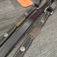 Narrow Breastcollar, Rawhide, Tooled Silver, ALL Screws *vgc/gc, clean & residue, rubs, stains, rusty, dry, stiff, Missing 1 Keeper
