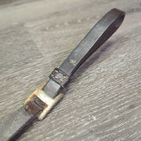 Narrow Breastcollar, Rawhide, Tooled Silver, ALL Screws *vgc/gc, clean & residue, rubs, stains, rusty, dry, stiff, Missing 1 Keeper
