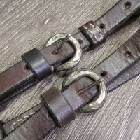 Narrow Breastcollar, Rawhide, Tooled Silver, ALL Screws *vgc/gc, clean & residue, rubs, stains, rusty, dry, stiff, Missing 1 Keeper
