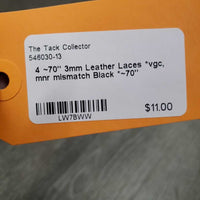 4 ~70" 3mm Leather Laces *vgc, mnr mismatch
