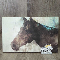 Canvas Horse Print *gc, faded, rubs, scraped edges, stains
