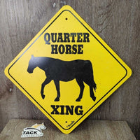 "Quarter Horse Xing" Light Plastic Sign *gc/fair, v.dirty, stains
