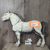 Double Sided Wood Cutout Horse Decoration, Painted *gc/fair, faded, rubs, chipped/broken ears
