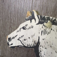 Double Sided Wood Cutout Horse Decoration, Painted *gc/fair, faded, rubs, chipped/broken ears
