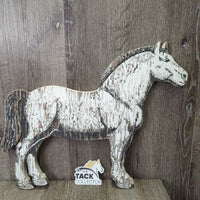 Double Sided Wood Cutout Horse Decoration, Painted *gc/fair, faded, rubs, chipped/broken ears
