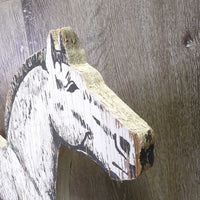 Double Sided Wood Cutout Horse Decoration, Painted *gc/fair, faded, rubs, chipped/broken ears
