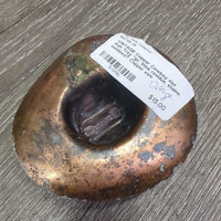 VINTAGE Copper Cowboy Hat Ash Tray *gc, thick residue, stains, oxidized?
