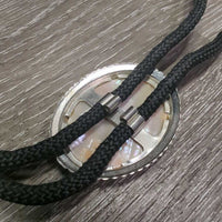 Nylon Rope Bolo Tie, Opal-ish Claps *gc, mnr rubs, frays & loose clasps
