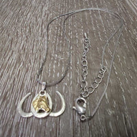 Horse Head Necklace, earrings, velvet box *xc

