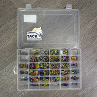 Braiding Elastics, plastic storage box *new elastics, mnr hair, box scratchces
