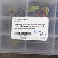 Braiding Elastics, plastic storage box *new elastics, mnr hair, box scratchces
