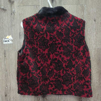 Fleece Western? Vest, "Fur" Collar *vgc
