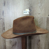 Hvy xxxxx Felt Western Hat *gc, dirty, stains
