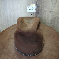 Hvy xxxxx Felt Western Hat *gc, dirty, stains
