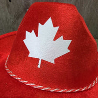 Synthetic Western Hat, string "Maple Leaf" *vgc, mnr rubs, pills & thread
