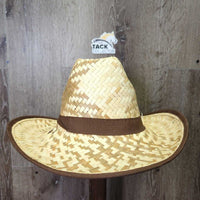 Light Straw Western Hat *like new, broken/holey, loose threads
