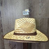 Light Straw Western Hat *like new, broken/holey, loose threads
